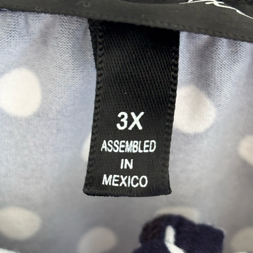 Navy Polka Dot Cold Shoulder Top - Picture 5 of 8